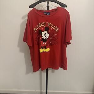 Disney Mickey Mouse Vintage Red Short Sleeve Shirt Size Women’s 2X